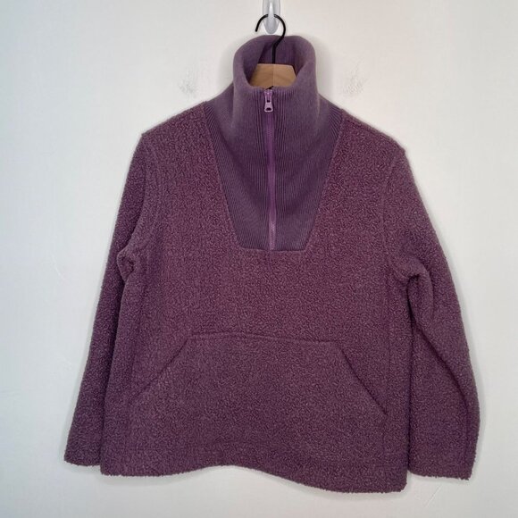 Lands End High Pile Fleece Pullover Sweatshirt Size Small Teddy Oversized‎ Cozy - Picture 2 of 8